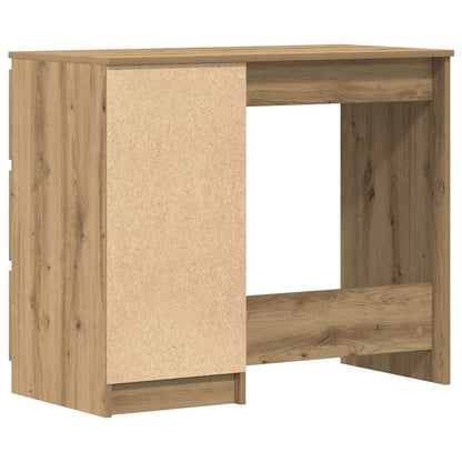 Bureau 90x45x76 cm bewerkt hout artisanaal eikenkleur